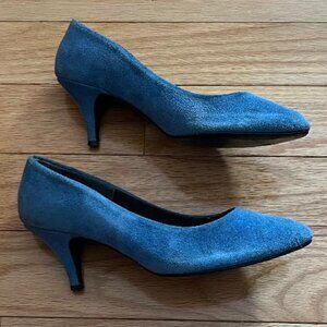 Vintage Gino Pavarini Blue Suede Pumps Size 9M